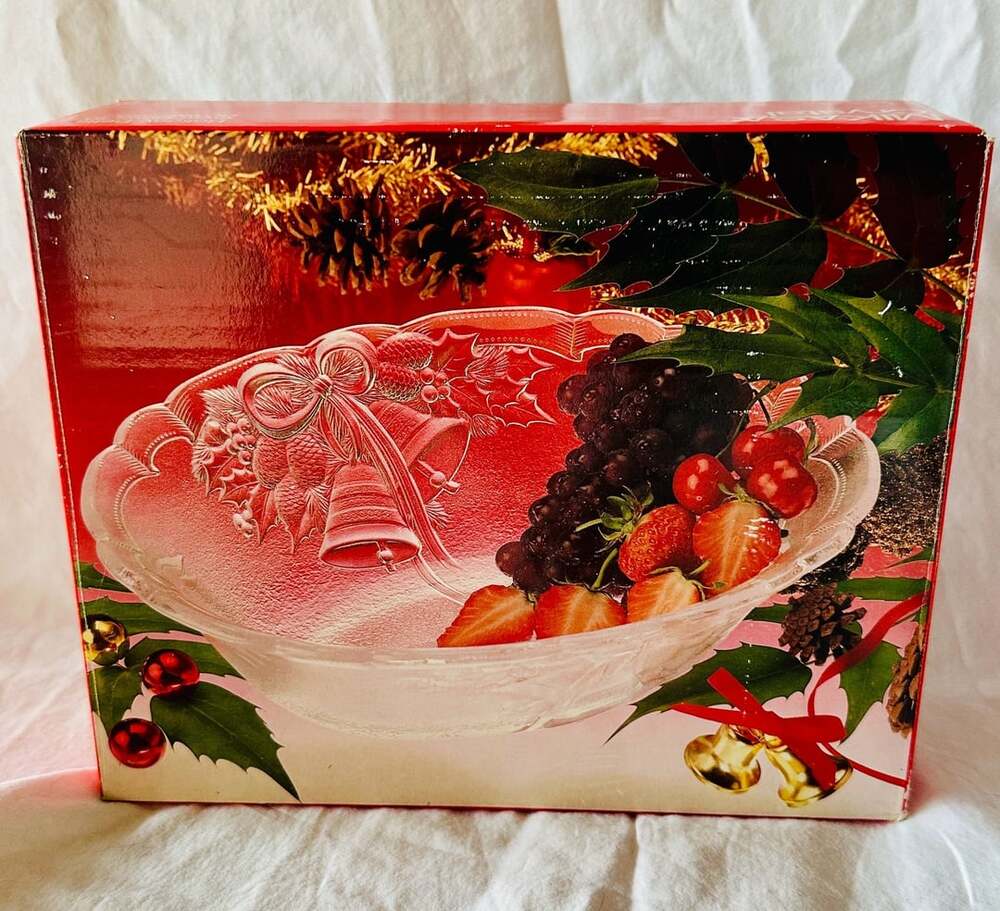 Vintage Mikasa Holiday Bells Oval Shaped Serving Bowl - ,